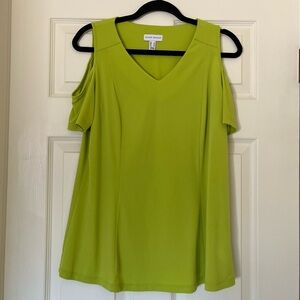 Susan Graver Cold shoulder Minimalist Chiffon shirt